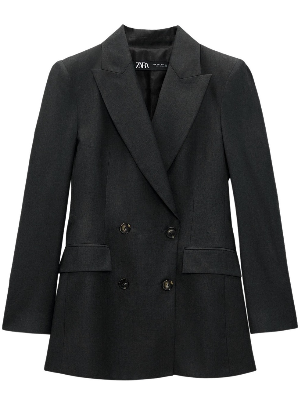 ZARA Double-Breasted Dark Gray Blazer